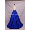 2016 Moda Royal Blue Beaded and Sequined Andar Comprimento Satin Prom Dress